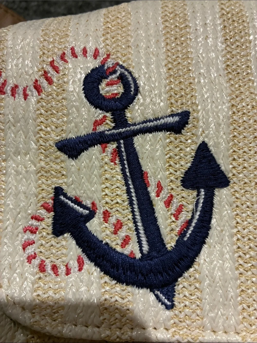 👜 Vera Bradley REGATTA ANCHOR NAVY Mini Straw Backpack